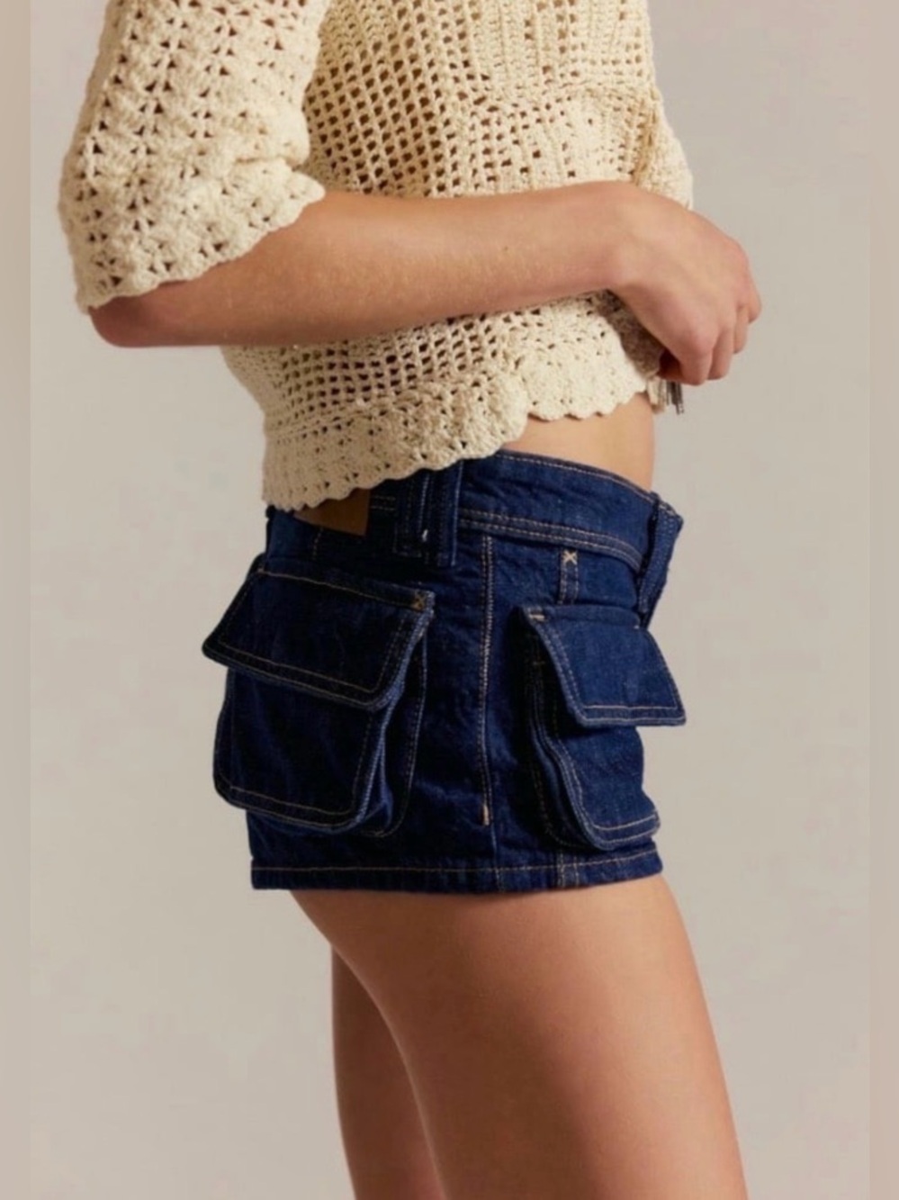FREE PEOPLE We The Free Knock Out Shorties DENIM SHORTS - Picture 2 of 12